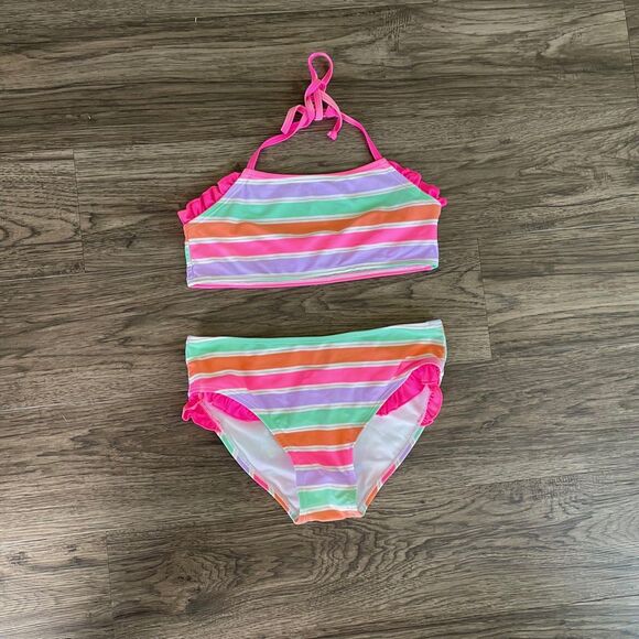 Heat Girls Striped Two Piece Bikini Swim Suit - Picture 1 of 2